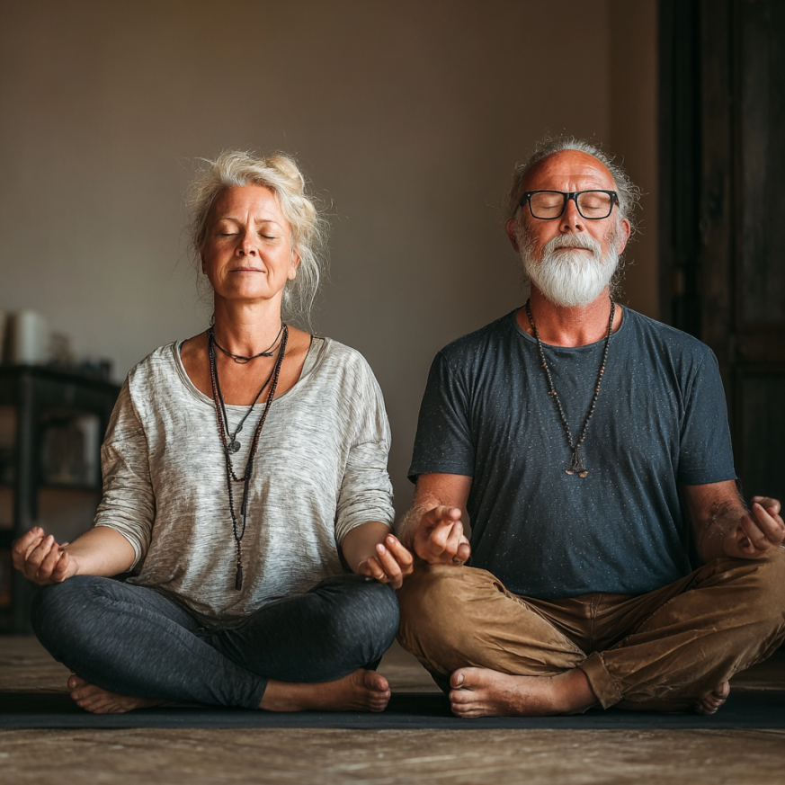 Спокійна атмосфера йога-студії з м'яким освітленням